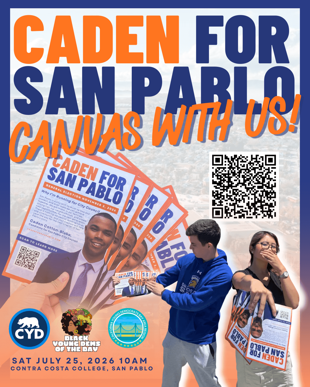 Caden for San Pablo - Canvas with Us! Saturday July 25, 2026 at 10AM, Contra Costa College